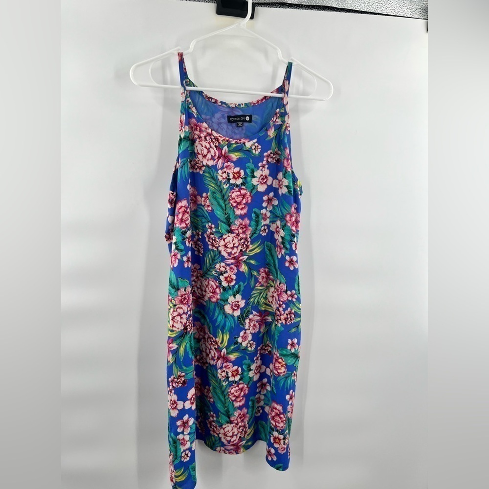 Cotton on blue floral dress sleeveless size M